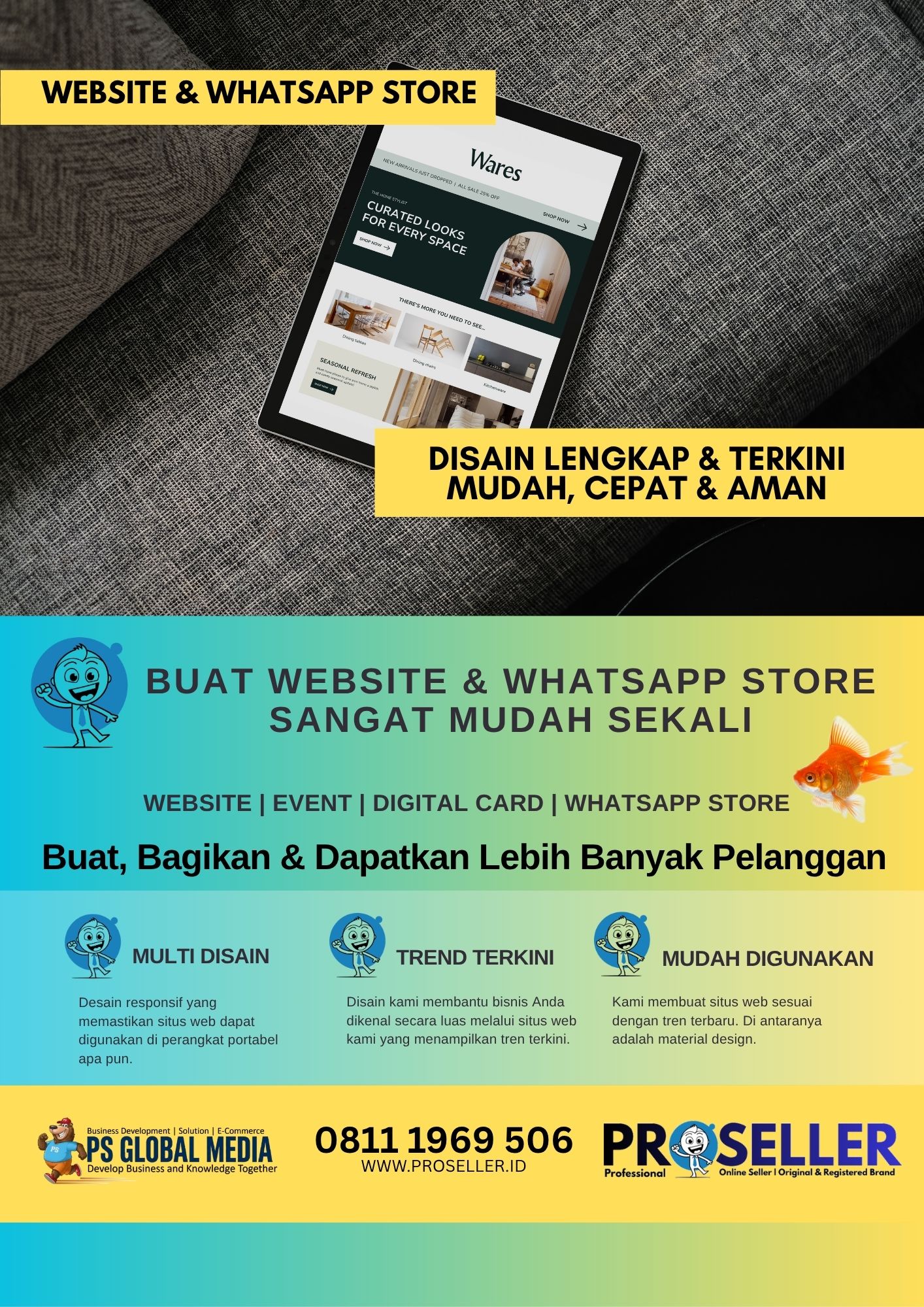 Disain Website dan Whatsapp Store Dengan Mudah Cepat dan Aman